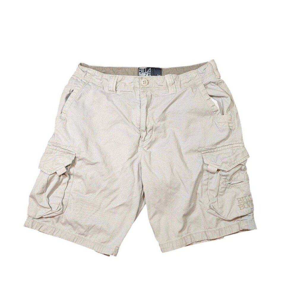 Y2K Billabong Relaxed Fit Cargo Shorts Mens 34 Khaki Baggy Utility Work